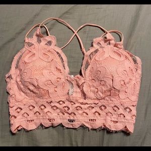 Zenana Outfitters pink lace bralette